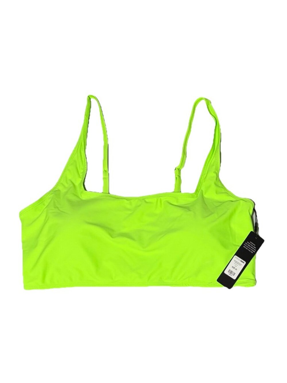 Fashion Nova Maui Mix And Match Tank Bikini Top Lime Green Spaghetti Strap 2XL